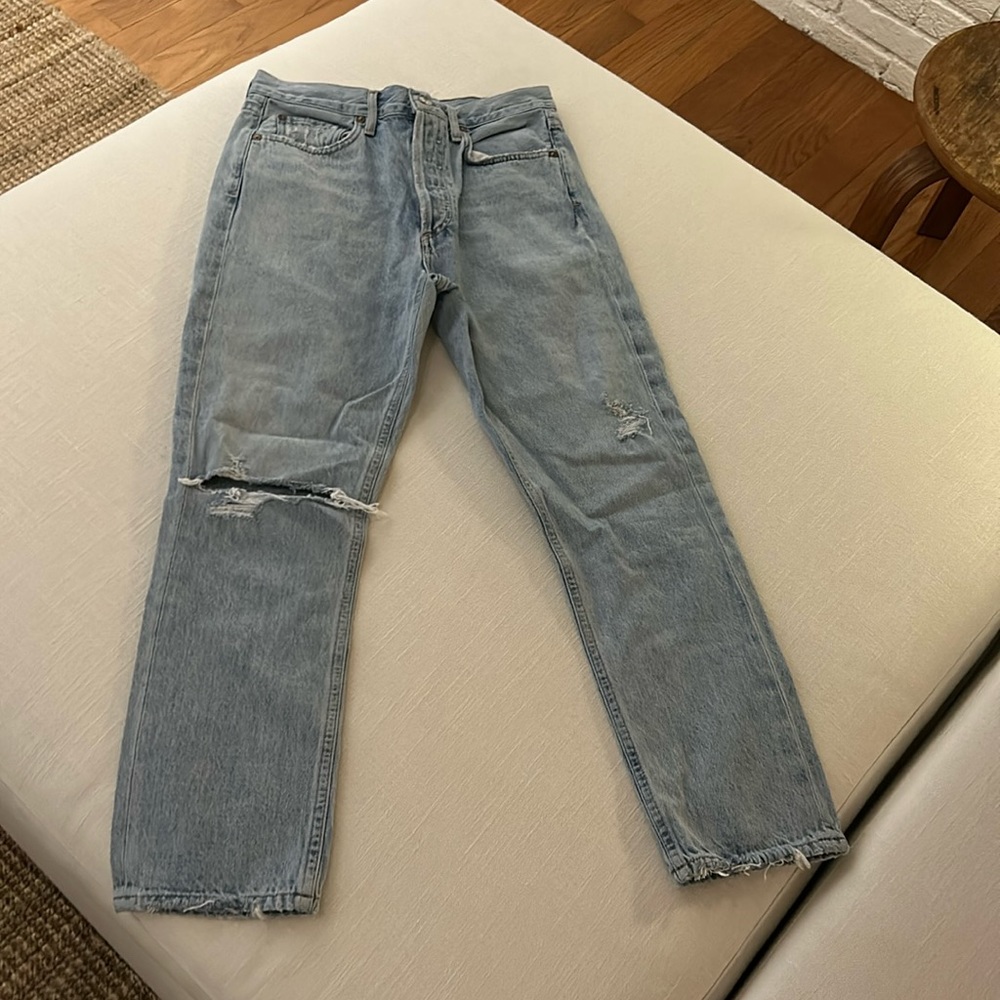Agolde Riley Distressed Crop Jean